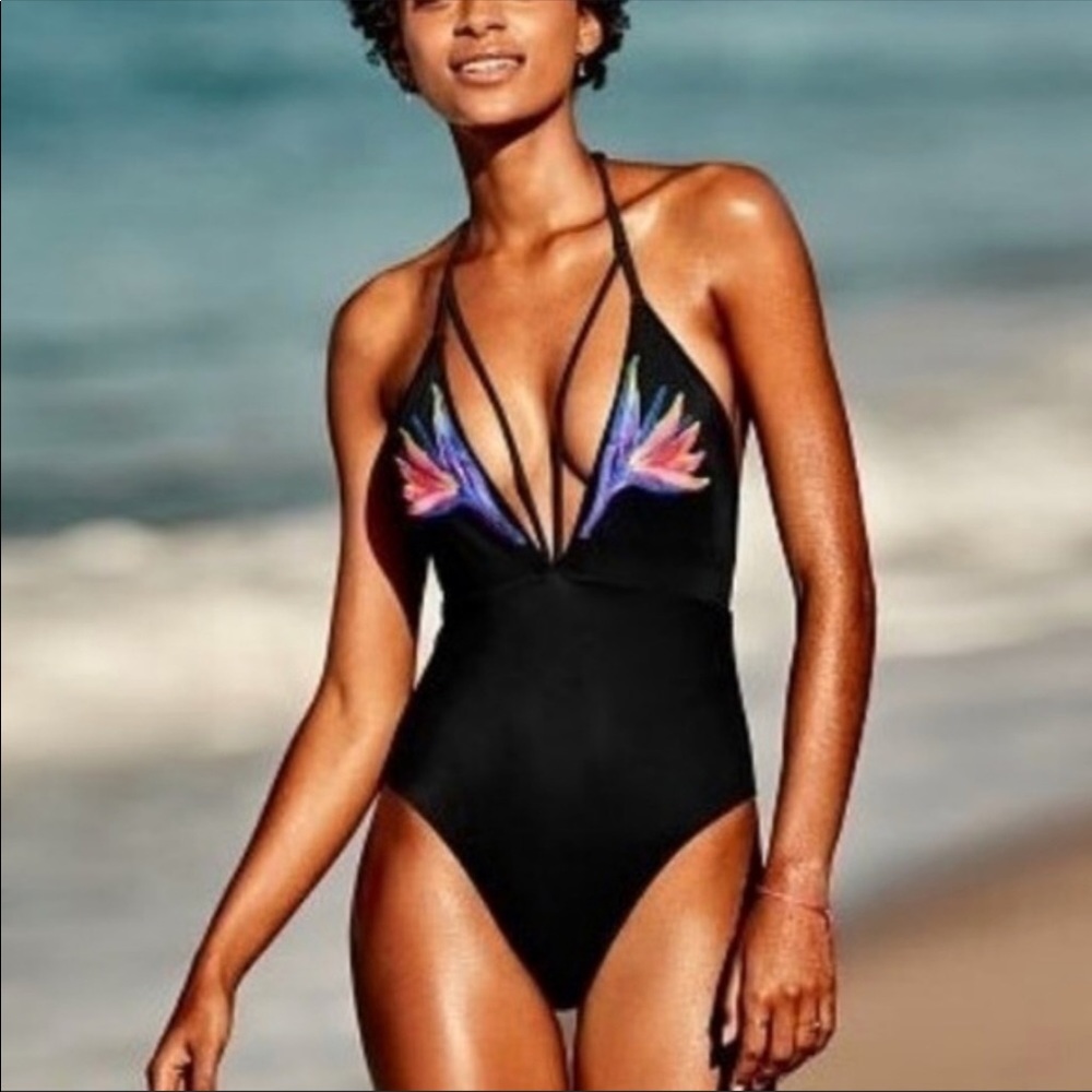 Pink one piece bathing suit